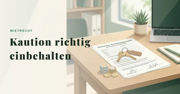 Kautionsabrechnung erstellen & Kaution einbehalten 2026 - Ratgeber für Vermieter | vermieter1.de