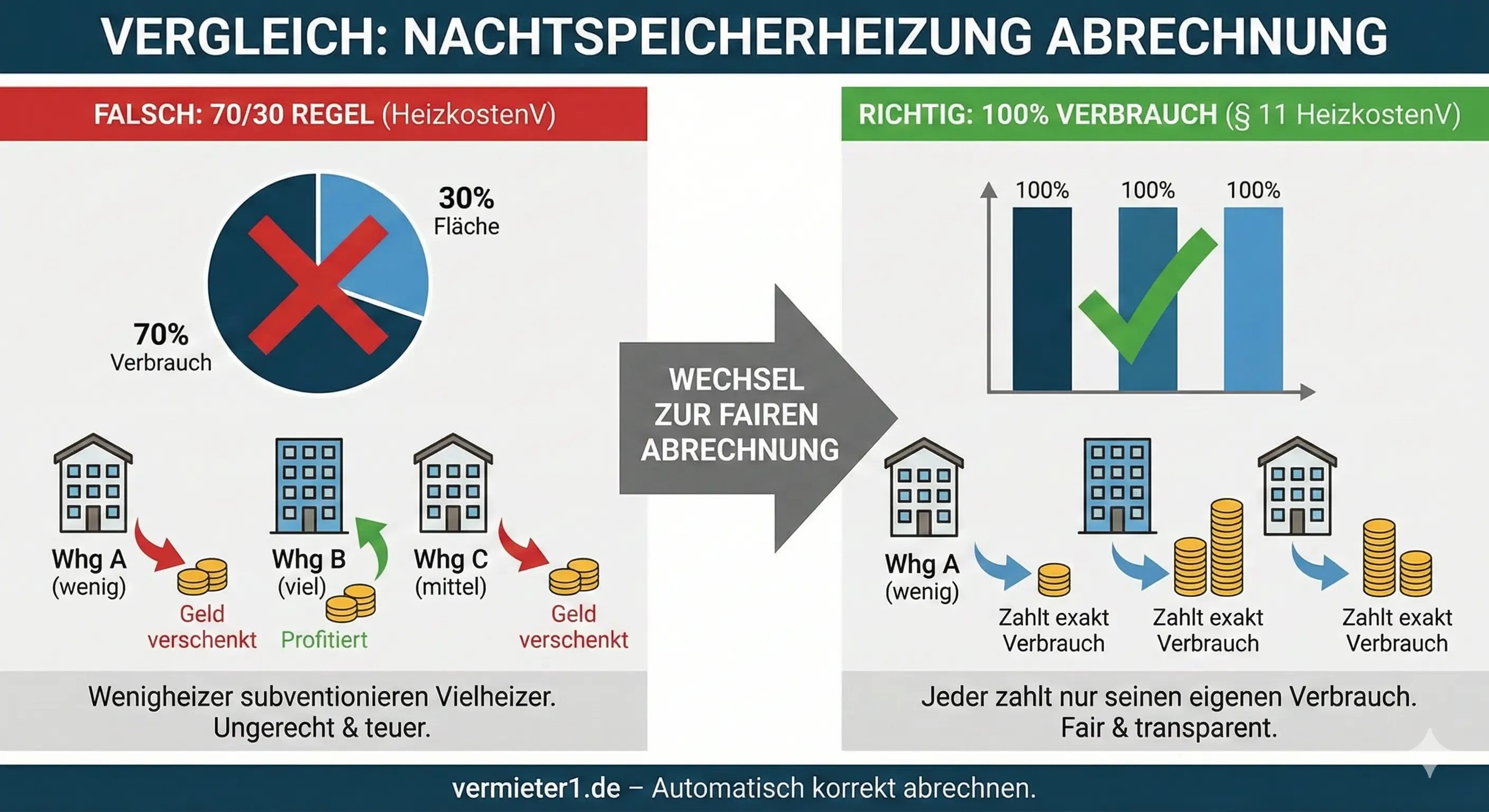 Vergleich 70/30 vs 100% Verbrauch