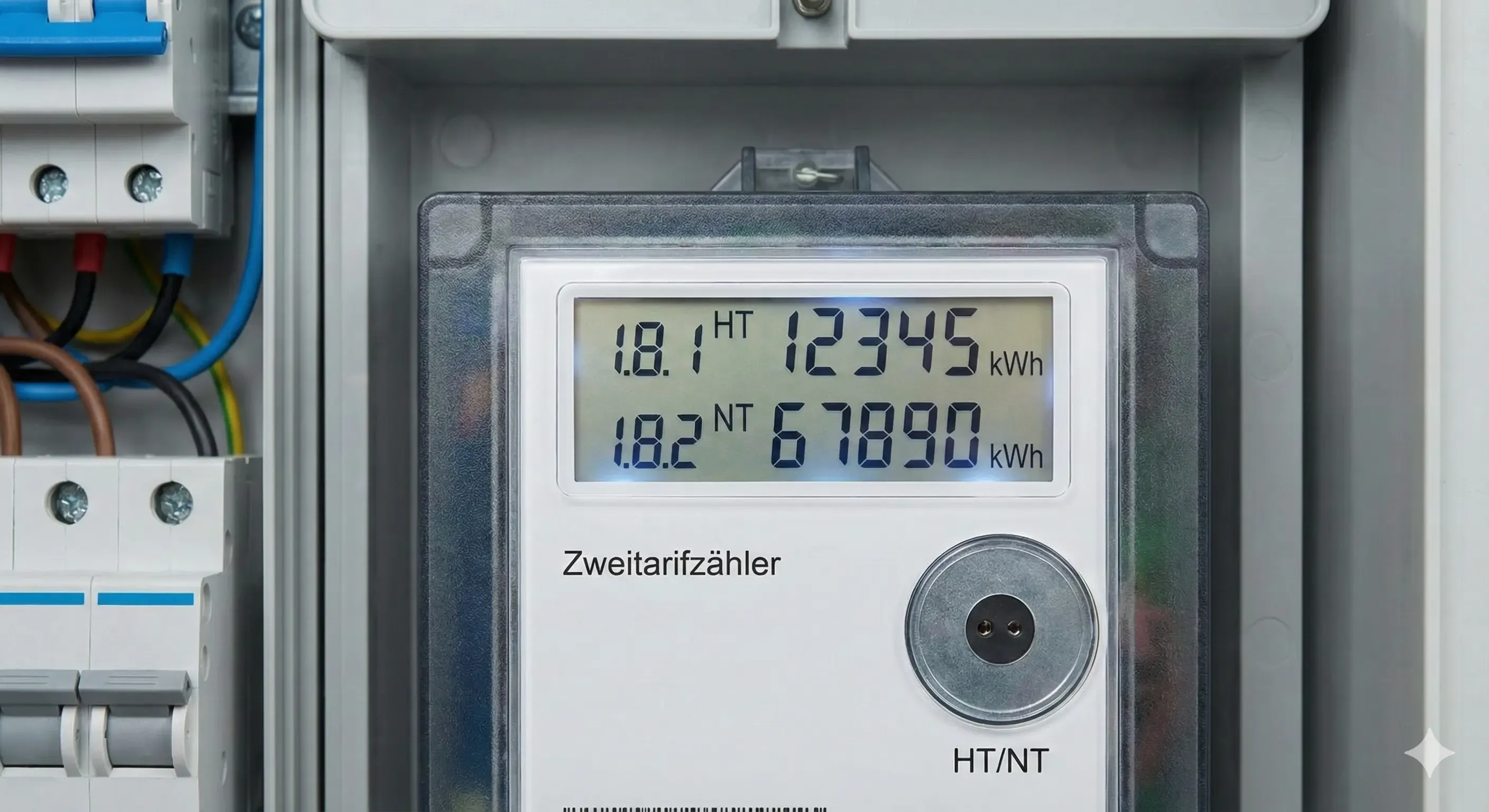 Zweitarifzähler mit HT/NT-Anzeige