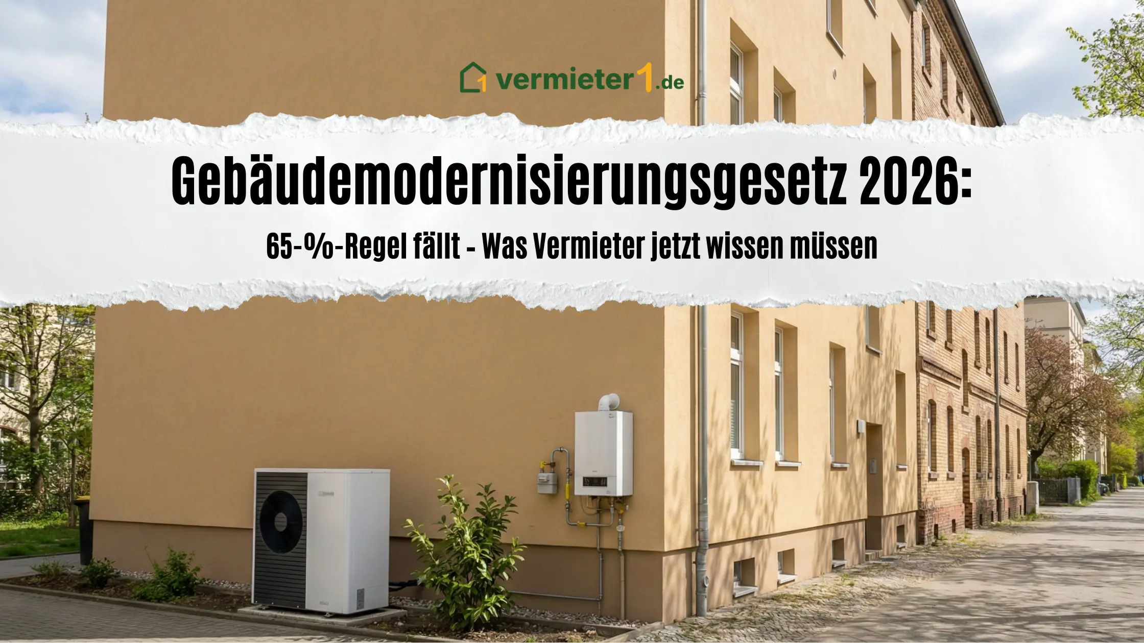 Gebäudemodernisierungsgesetz 2026: 65-%-Regel fällt – Was Vermieter jetzt wissen müssen