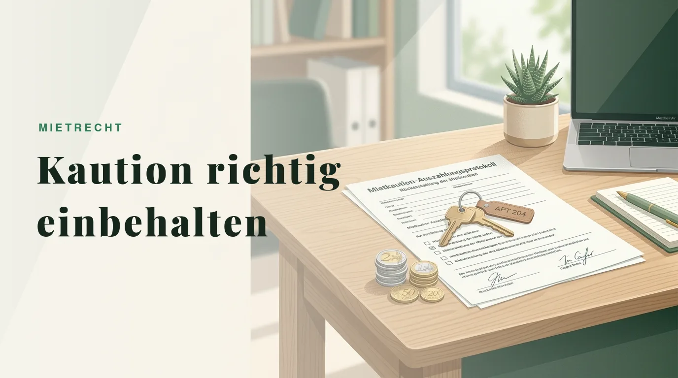 Kautionsabrechnung erstellen & Kaution einbehalten 2026 - Ratgeber für Vermieter | vermieter1.de