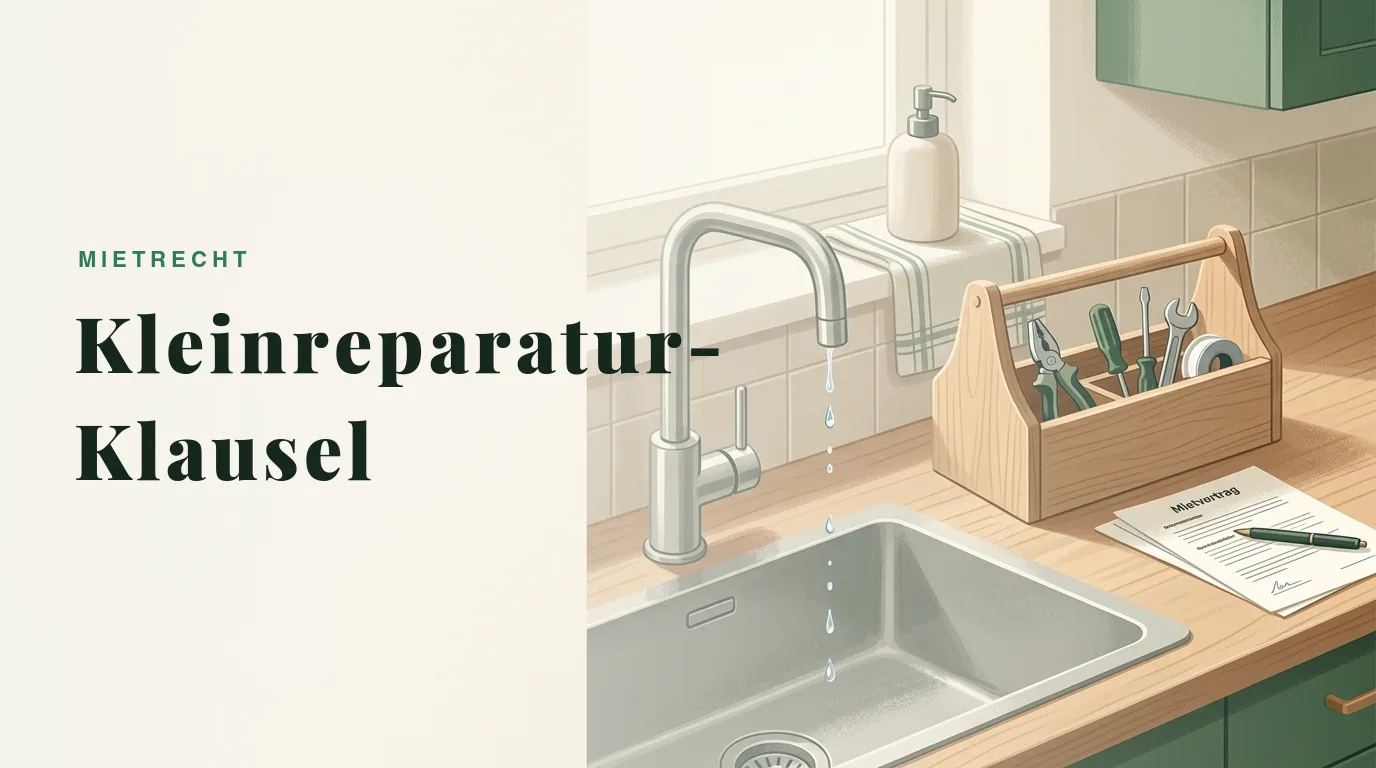 Kleinreparaturklausel 2026: Wirksame Höchstgrenzen + Muster - Ratgeber für Vermieter | vermieter1.de