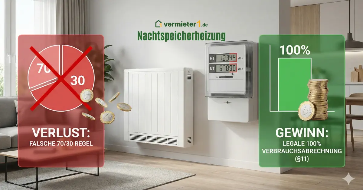 Nachtspeicherheizung Abrechnung: 100% Verbrauchsschlüssel – wann erlaubt? - Ratgeber für Vermieter | vermieter1.de